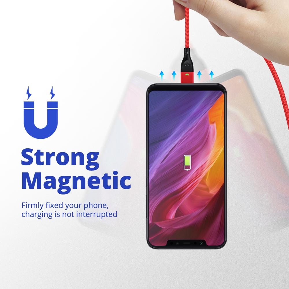 Magnetic Cable 3A USB Magnetic Phone Charger Data Cord USB Type C Cable Magnet Fast Charging Cable Micro USB Charge Wire