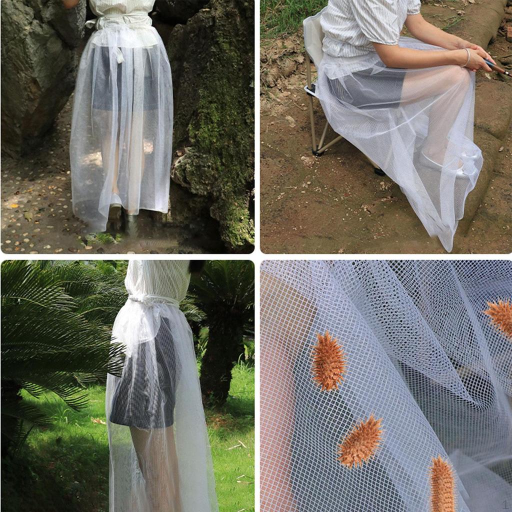 Gardening Net Skirt in White for Outdoor Use with High Density Mesh