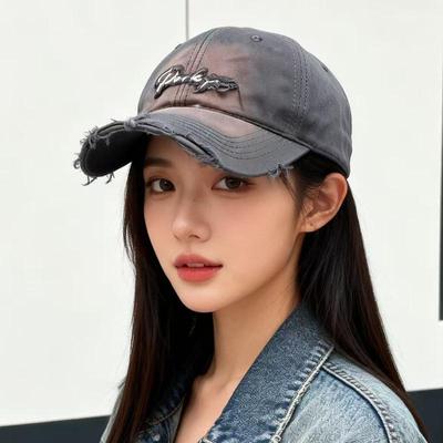 Unisex Retro Baseball Cap - Distressed Brim, Face-Slimming, Soft Top, Versatile Dad Hat for Spring/Summer