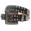 Men's Belt Waist Seal Gun Color Brightly Inlaid with Glass Rhinestones Crocodile Pattern Personality Trendy Style