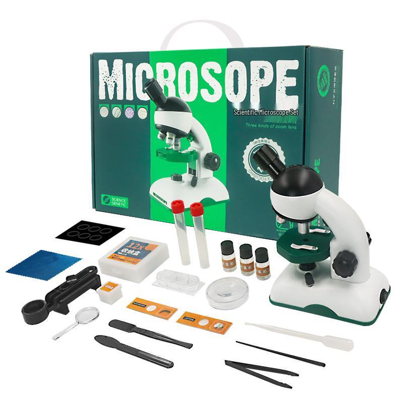 Children's Science Microscope Set, 1000x-1200x, Ideal for Elementary to Junior High School Experiments