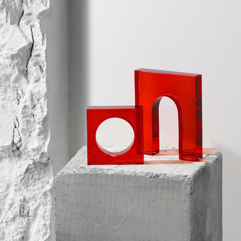 Nordico Unico Ornamenti per Libri in Vetro a Forma di Porta Supporto per Libri Elegante Soggiorno Studio Stanza Modelli Tavolino Decorazione per la Casa