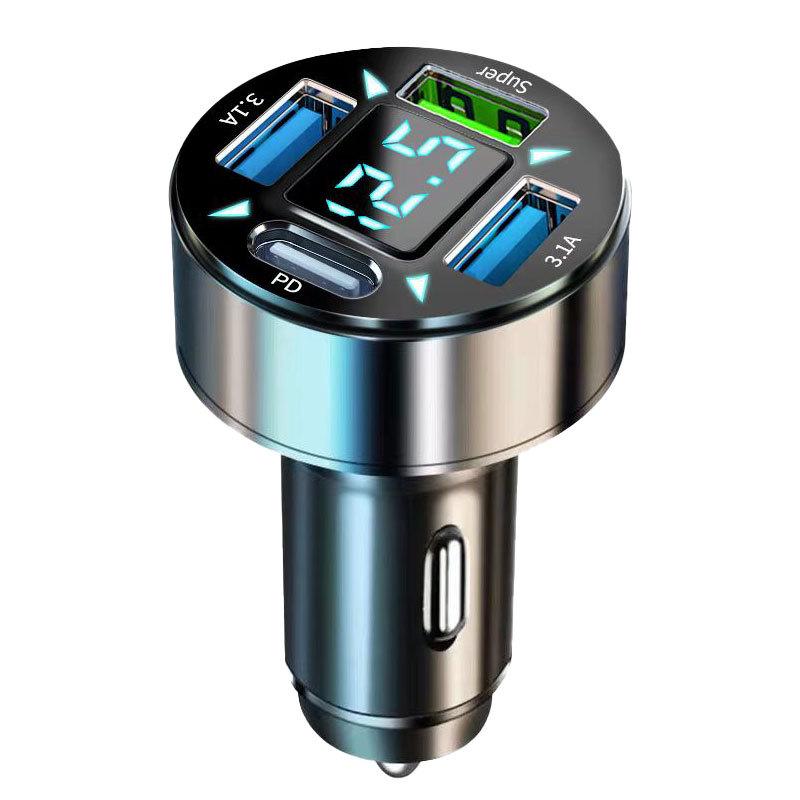 Super Fast Car Charger: 4-Port PD Flash Charging for Android & Apple Devices