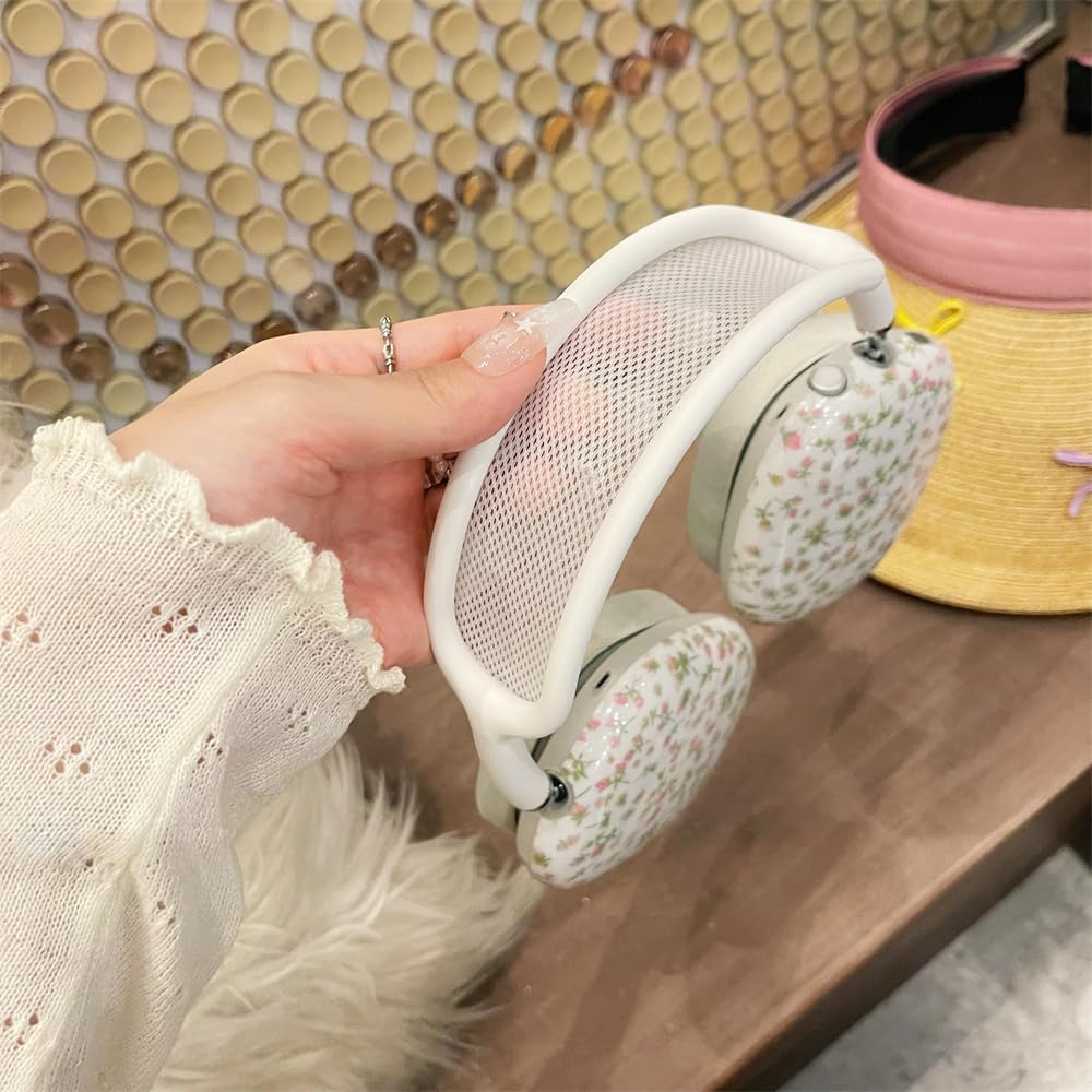 

Чехол для AirPods Max, Милый дизайн с розовыми цветами, Растительный цветочный ударопрочный защитный чехол для наушников-вкладышей для девочек и женщин