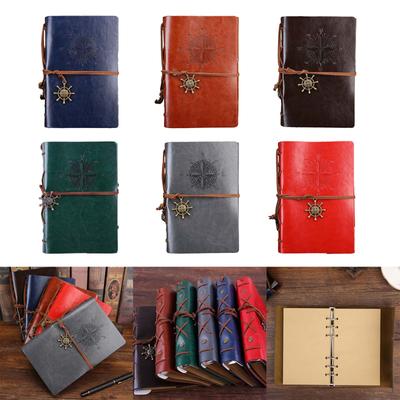 Vintage Notebook PU Leather Journal Travel Journal Diary with 150 Blank Page and Pendant Refillable Loose Leaf Notebook