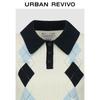 UR Women's Colorblock Argyle Polo Knit Sweater