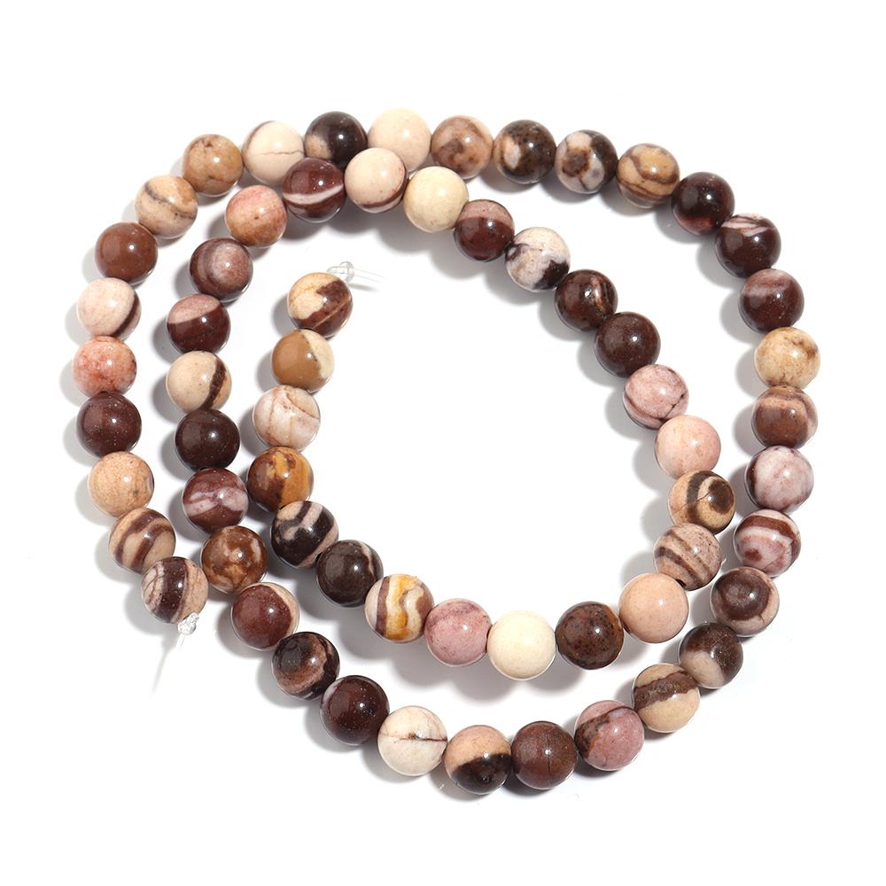 Natural Stone Beads 4 6 8 10 12mm Coffee Stripe Zebra Stone Round Loose Beads For Jewelry Making DIY Bracelets Necklace Supplies
