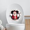 3D Wall-Peeking Santa Toilet Sticker - Self-Adhesive Christmas Decal for Bathroom/Bedroom, Humorous Holiday Vinyl Art with