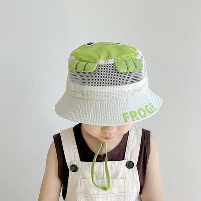 Letnie Nowe Kapelusze Bucket dla Dzieci Urocza Żaba Siatkowa Kapelusz Przeciwsłoneczny Dziecięcy Kapelusz Wędkarski Daszek Ochronny Przed Słońcem Dla Chłopców Dziewcząt Outdoorowa Moda Czapka Plażowa