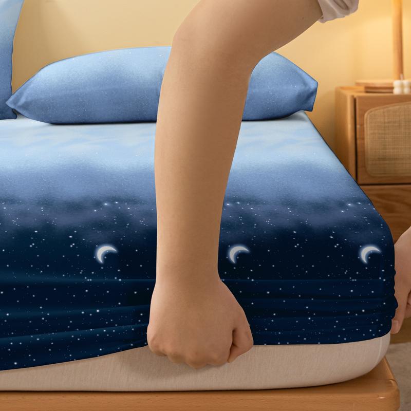 1 Piece Of Fantasy Starry Sky Patterned Frosted Bedsheet, Bedroom Printed Bedspread, Bedding (Excluding Pillowcases)