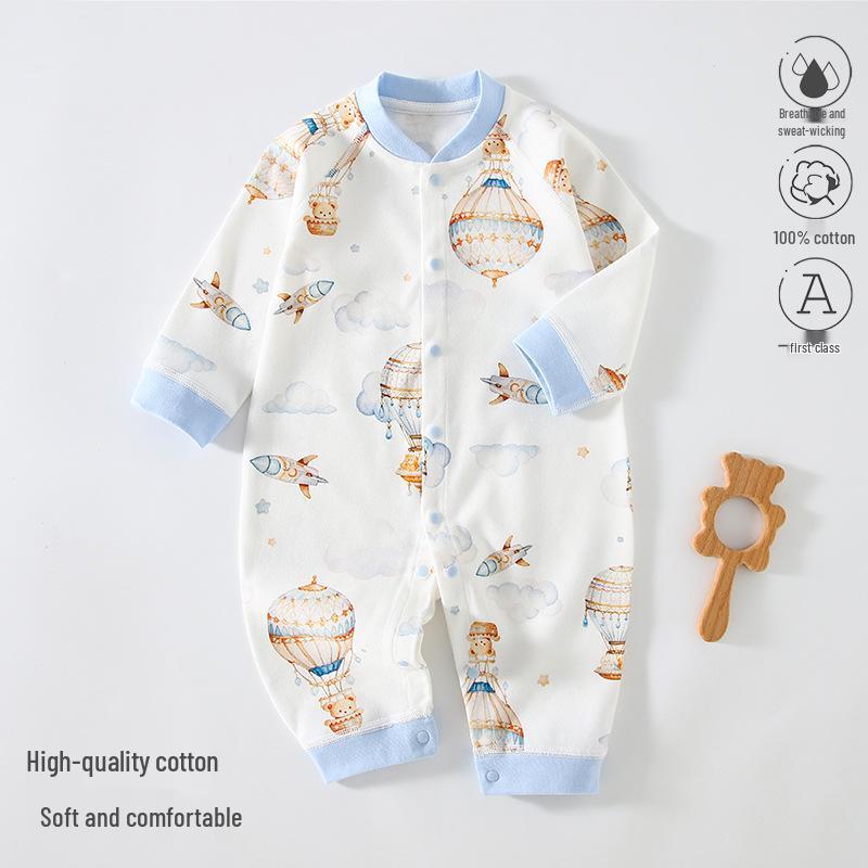 Pure Cotton Long Sleeve Baby Romper - Spring/Autumn Newborn Bodysuit & Boneless Pajamas