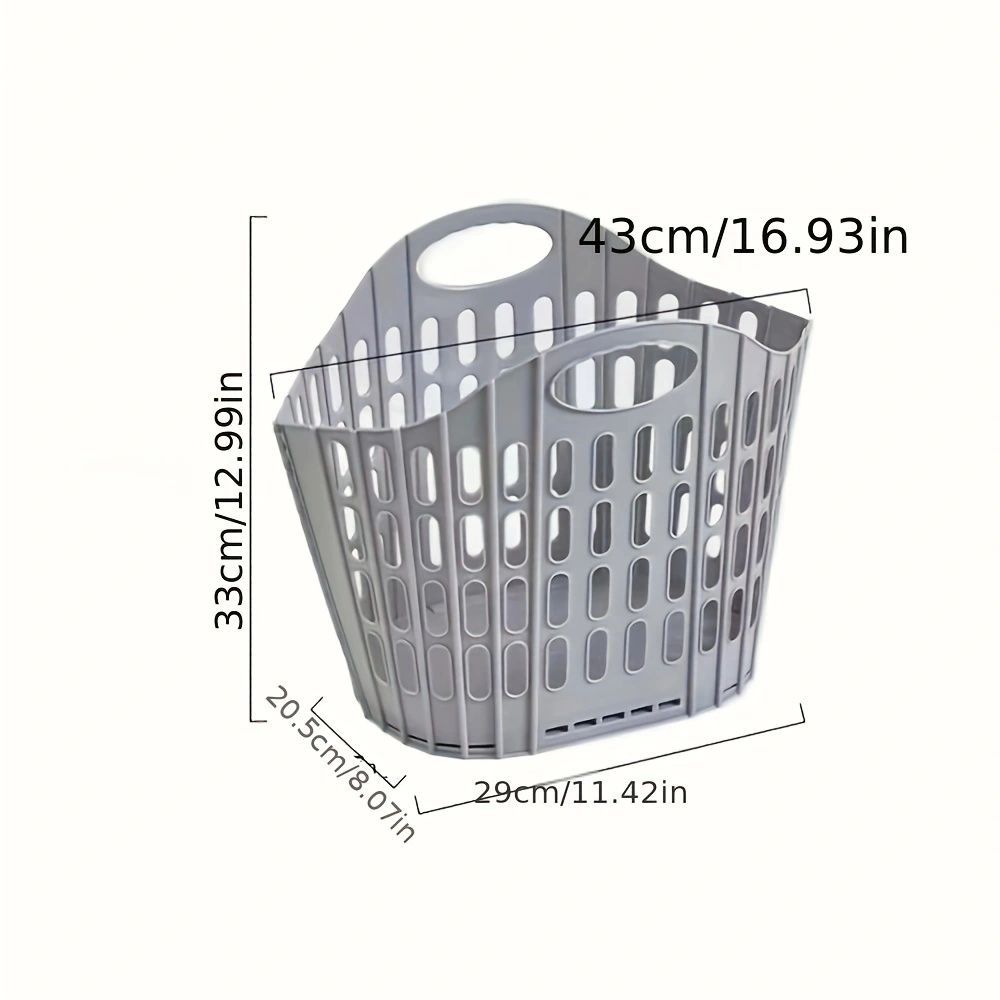 1PC Folding Laundry Storage Basket Large Capacity Bathroom Wall Hanging Basket Space Saving Design Suitable for Home Use