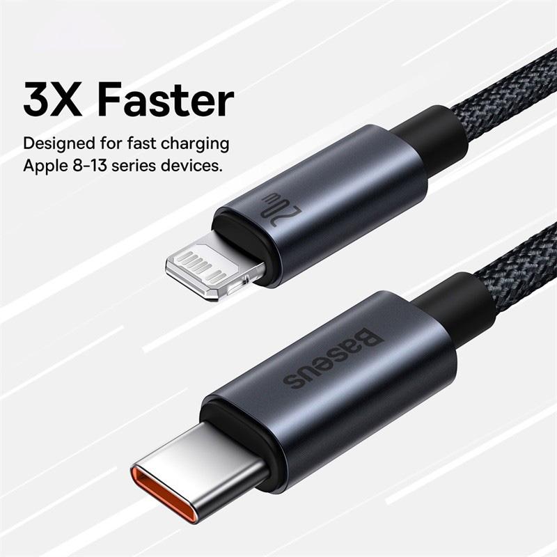 

Baseus USB-кабель для iPhone 13 12 11 pro max iPhone USB-кабель для быстрой зарядки iPhone X XR 8 USB Type C на кабель Lightning 1m
