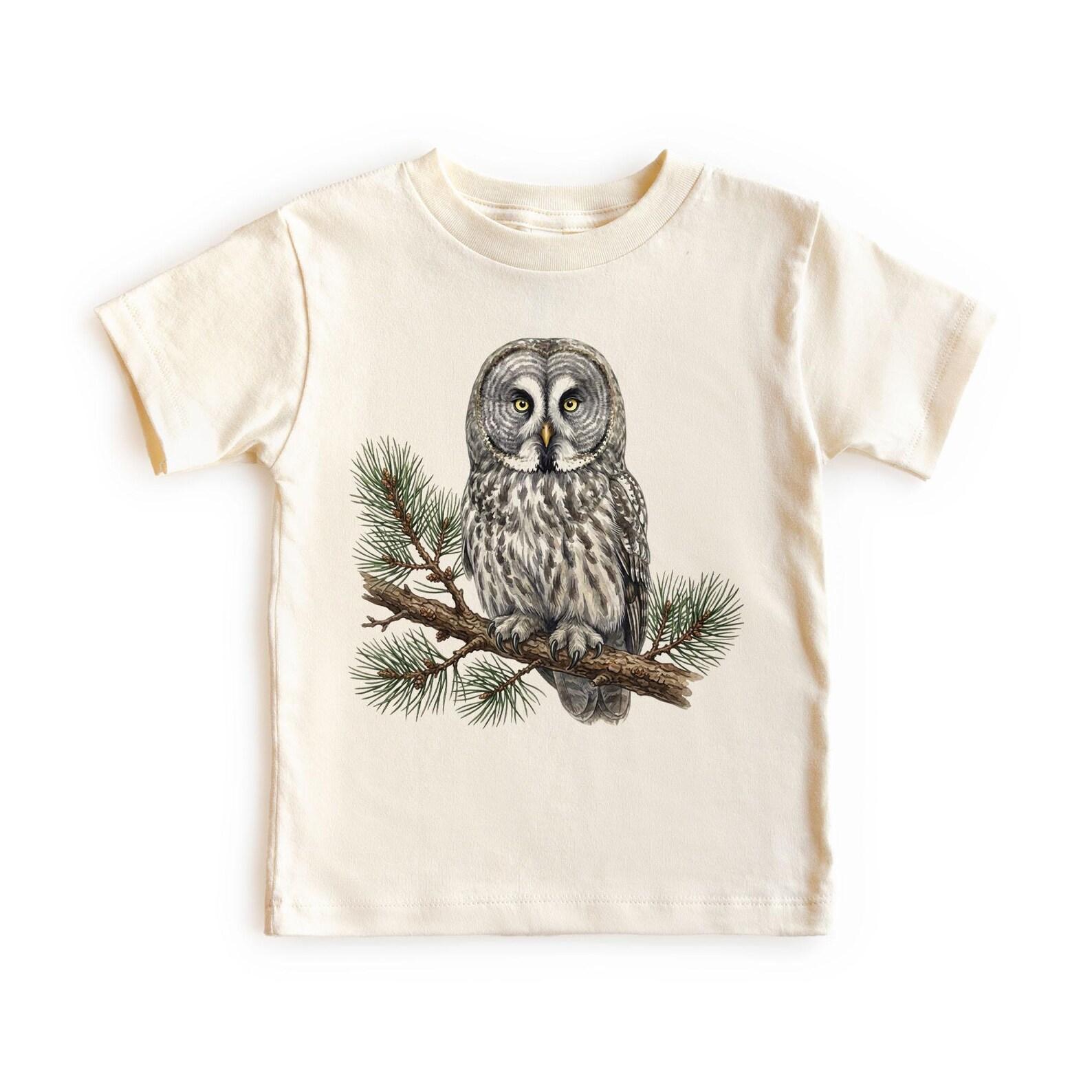 Great Gray Owl Birds Of Prey Field Guide Unisex Adult Youth Birding T-Shirt 160