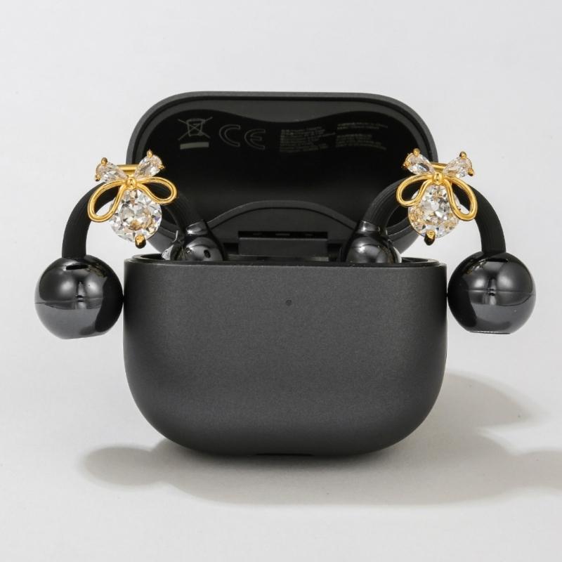 Elegant Alloy Earphone Charm For Freeclip 1 2 Earbud Ear Clip With Sparkling Zirconia Stone Accent Securely Fit