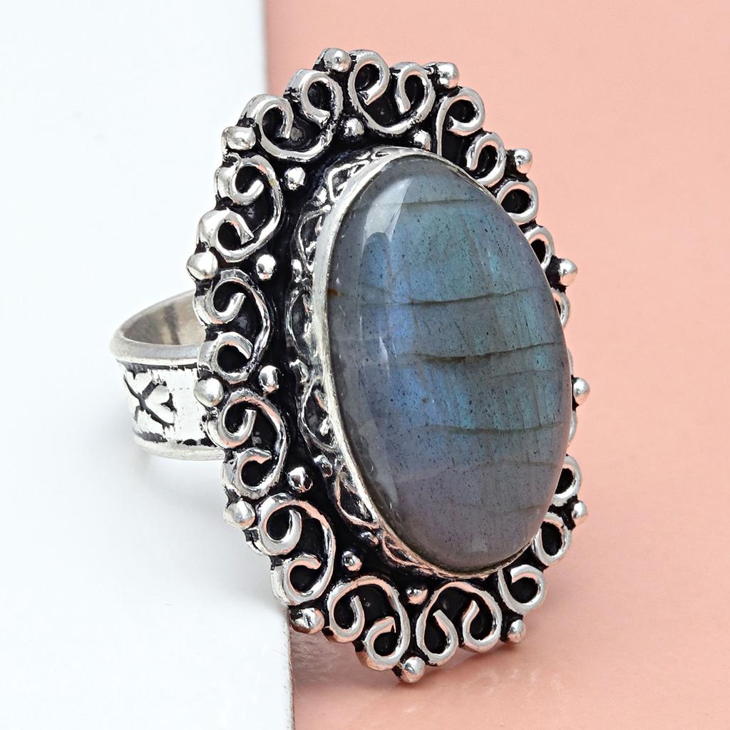 Labradorite Gemstone Handmade Silver Jewelry "6.5"