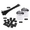 Pedalboard Organizer Kit Self Adhesive Tapes Heavy Duty Sticky Back Fastener Strips and Adjustable Self Nylon Locking