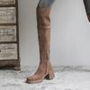 Skinny over-the-knee boots for women's winter new cashmere long boots, thick and high heels, and thin over-the-knee boots for two.