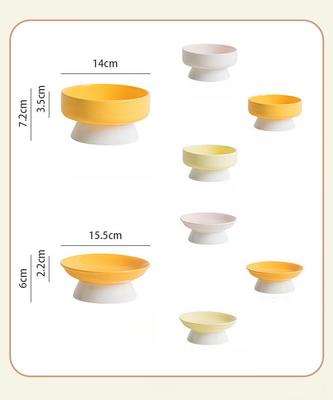 Pet Ceramic Cat Bowl Cervical Vertebrae Protective Cat Food Water Bowl, Oblique Mouth Dish Pet Supplies