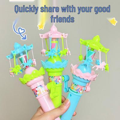 Hand-Crank Glowing Ferris Wheel Toy - Educational Cartoon Carousel for Kindergarten Kids
