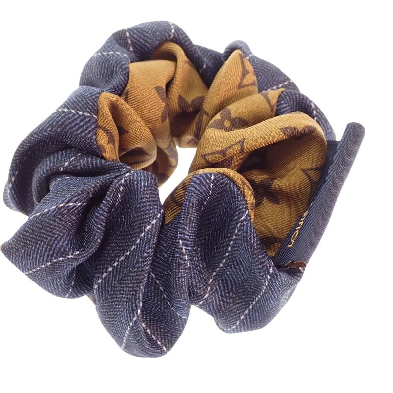 LOUIS VUITTON  M77011 hair accessory Brown/blue silk Women