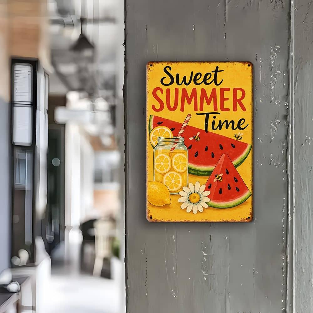 Vintage "Sweet Summertime" metal sign, 8x12 inch.