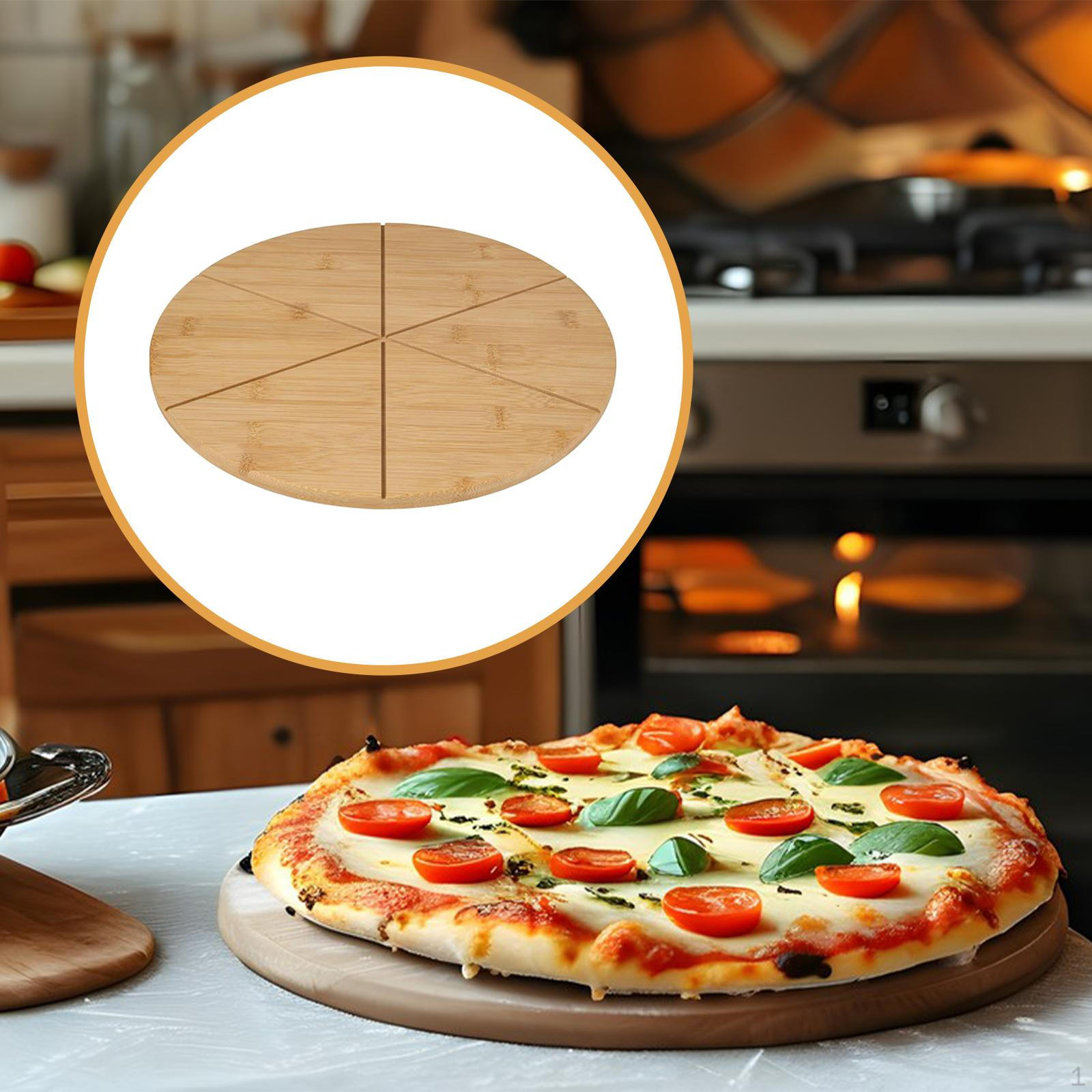 

Дошка для піци Бамбуковий піднос Підготовка їжі Подача сиру Блюдо з канавками для 6 grids 33cm