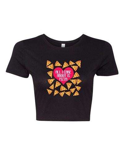 Crop Top Ladies Heart Pizza Lover I Love Pizza Food Funny Humor DT T-Shirt Tee Unisex T-Shirt S