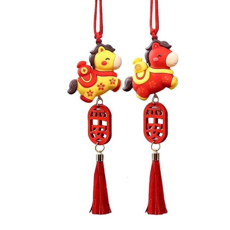 3D Cartoon Horse Pendant Hanging Decoration Gift for Friend Backpack Car Rearview Ornament Chinese Style Lucky Charm