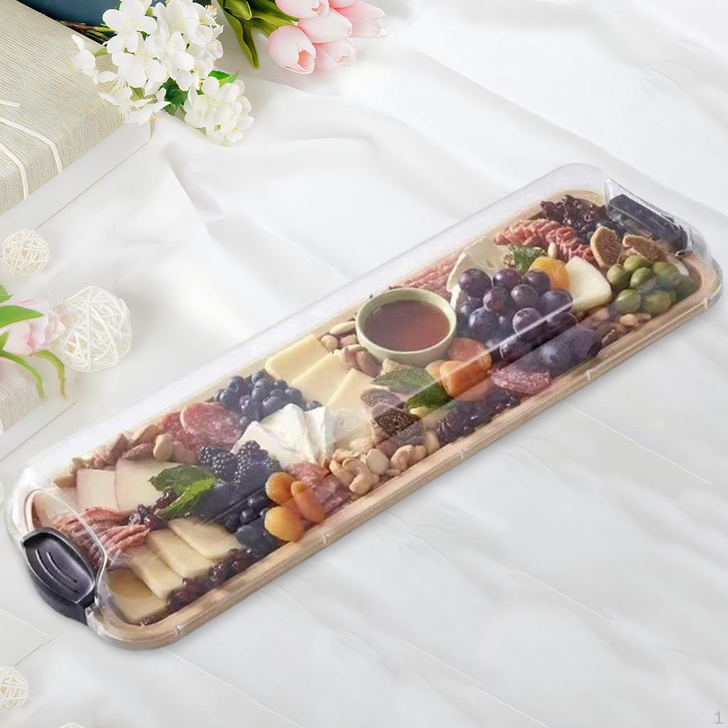 Board Cheese Serving Platter Lockable Food Tray with Clear Locking Lid for Vegetables Fruit