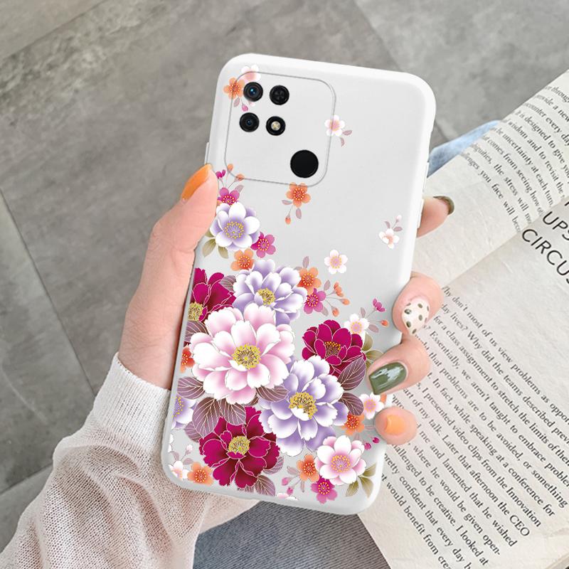 Für Redmi 10C 10 C 10A Hülle Funda Vintage Blumen Blätter Schutzhülle Weiche Capa Für Xiaomi Redmi 10C 13C 14C Bumper Case