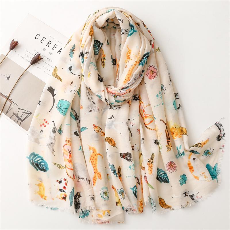 Women Fashion Bohemian Floral Patchwork Tassel Viscose Shawl Scarf Lady Print Soft Wrap Neck Snood Bufanda Muslim Hijab 180*90cm