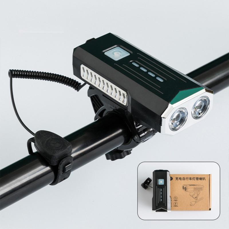 Bike Headlight 360xc2xb0 Rotation Portable Usb Charging Flashlight Range 200 M Multifunction Horn