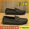 Summer new hollow breathable big net casual leather shoes lazy Doudou shoes