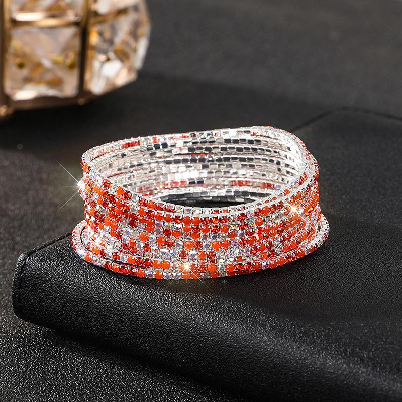Diamond Elastic Bracelet Color Zircon Rhinestone Claw Chain Crystal Bracelet Gemstone Full Diamond Jewelry