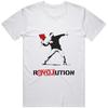 Love Revolution Banksy Protester Wirft Blumen retro T-Shirt