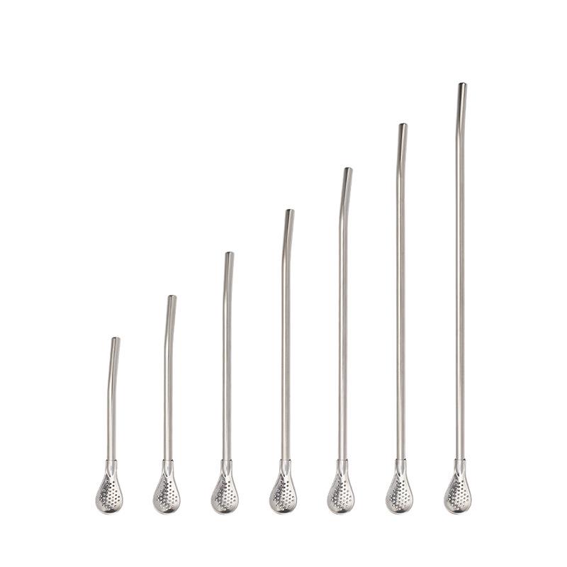 Stainless Steel Dual-Use Straw Spoon for Cocktails and Tea