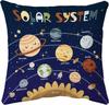 Solar System Planets Pillowcase Kids Room Decor Space Nursery Theme Stars Astronomy Print Cushion Cover 18x18 Inch Gift