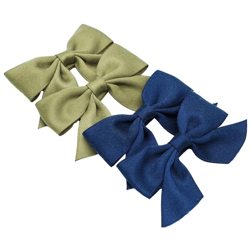 12PCS Baby Girls Tail Hair Bows Clips 3 Inch Hair Bows Fully Ribbon Wrapped Clips for Infant and Baby Girls in Pairs