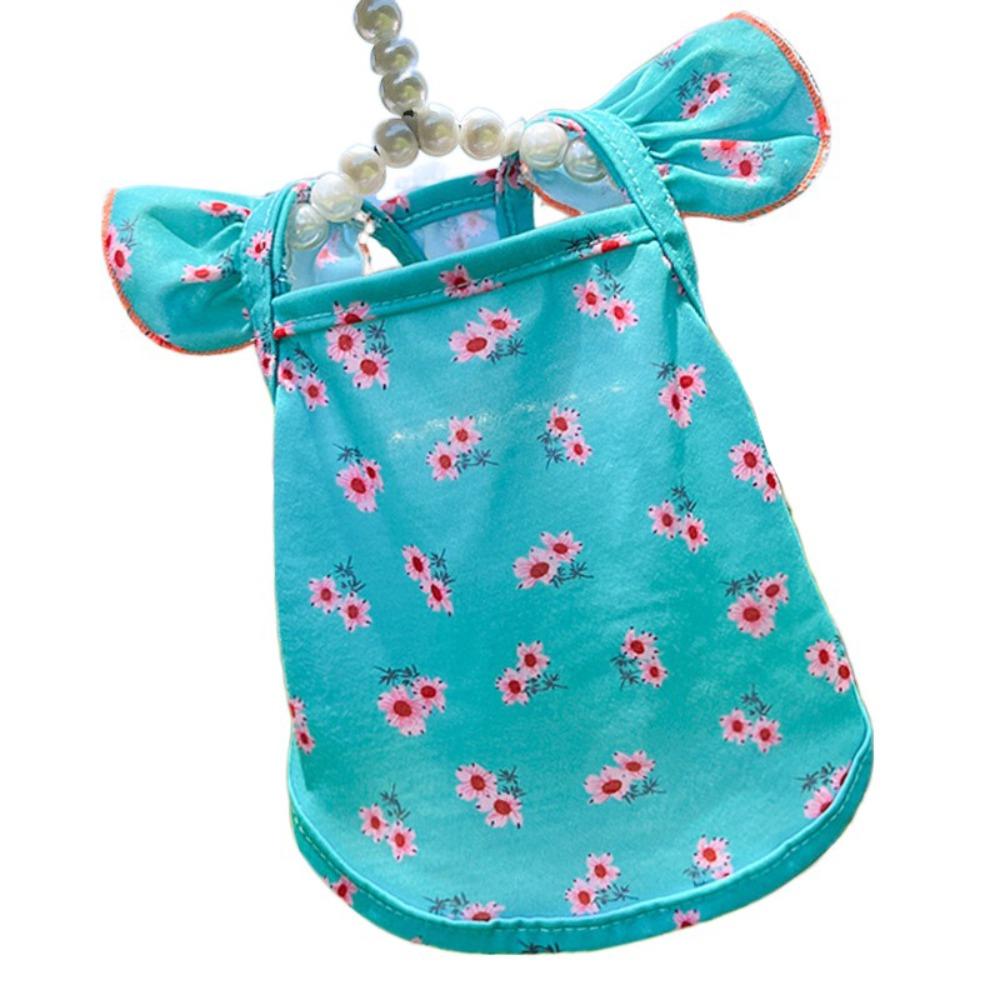 Flying Sleeve Dog Summer Vest Floral Pet Dresses Comfortable Pet Clothes  Puppy