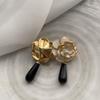 Camellia Earrings Autumn And Winter Literary Elegance Temperament Fashion Dripping Oil French Versatile Retro High-End Earrings