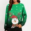 Women's Fashion Casual Long Sleeve Christmas Printed Neck Sweatshirt Top