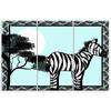 Třídílný obraz na plátně Zebra Safari Blue