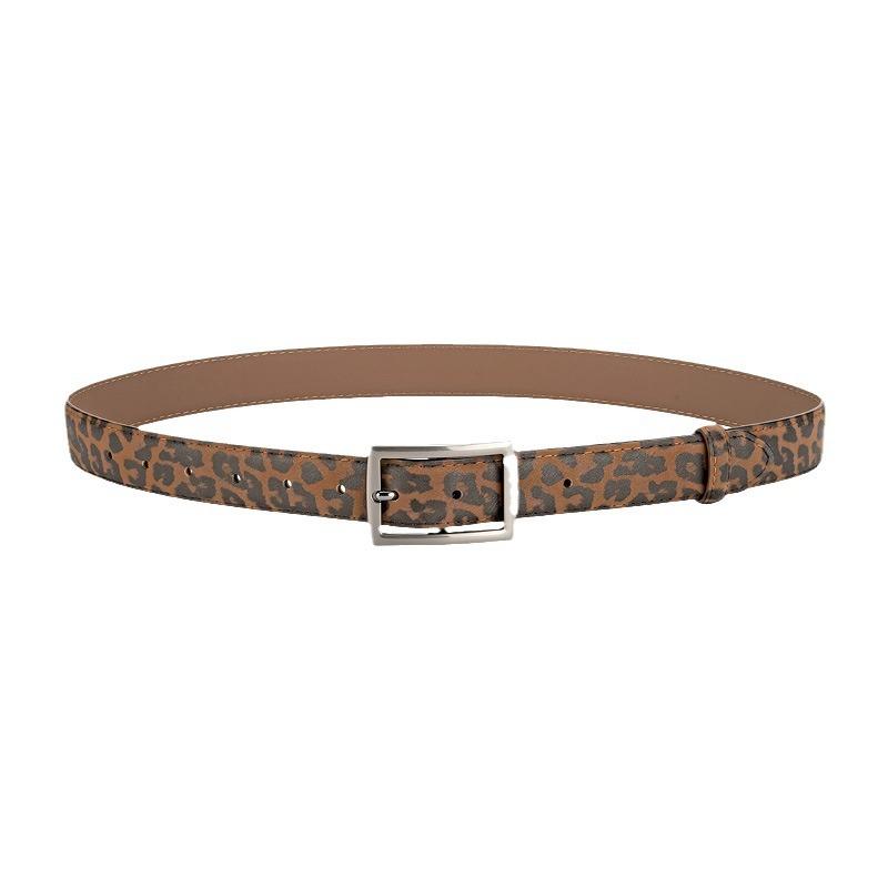 

Леопардовый принт Модный Ретро Женский ремень Корейский стиль Трендовая Пряжка-штифт из сплава Универсальный Декоративный ремень для джинсов для женщин 105cm