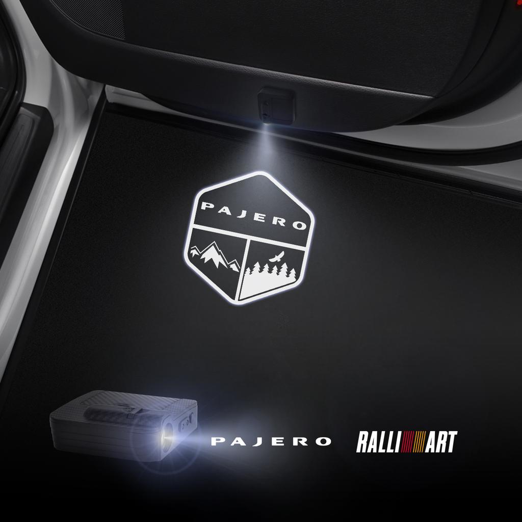1/2PCS For Mitsubishi Ralli Art Pajero EVO Outlander Colt Galant Car Door Welcome Lights Laser Projector Logo Wireless Sensing