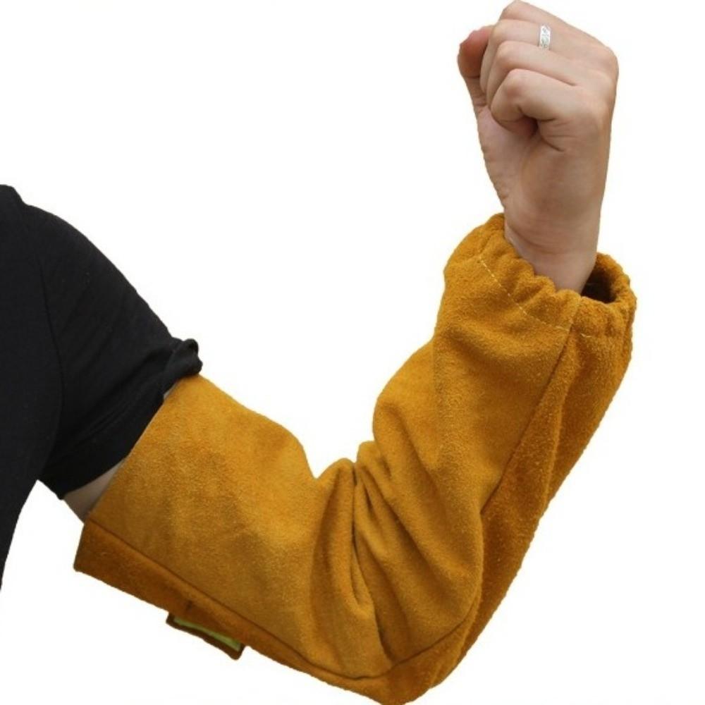 High Heat Resistance Leather Welding Arm Guards Cut Resistance Welding Arm Covers Industrial Use