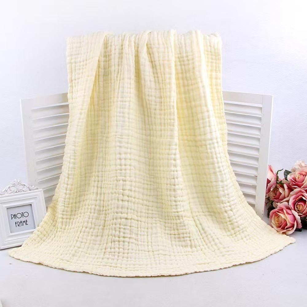 Baby Bubble Cotton Children's Quilt Bath Towel 6 Layers Cotton Gauze Soft Skin-friendly Water-absorbing Plain Newborn Bath Towel