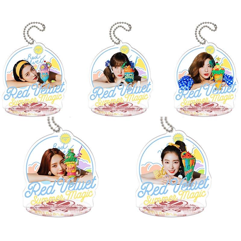 High-quality Kpop Red Velvet Acrylic Keyring Key Holder With Cute Power Up Design For Trendy Fashion