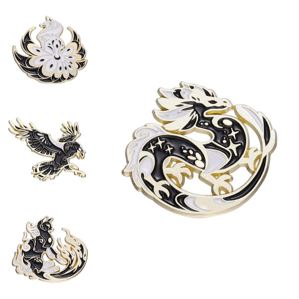 Charming Metal Crane Shape Brooch Fashionable And Decorative Enamel Pin All For