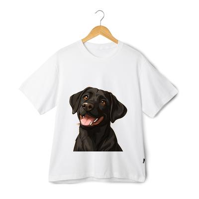 Schwarzes Labrador T-Shirt Unisex - Niedliches Labrador Retriever Hund Cartoon Grafik T-Shirt